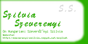 szilvia szeverenyi business card